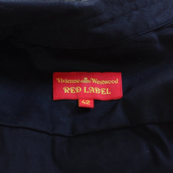 VIVIENNE WESTWOOD Solid Black & Embroidered Logo Long Sleeve Button Down Shirt - Picture 5 of 5